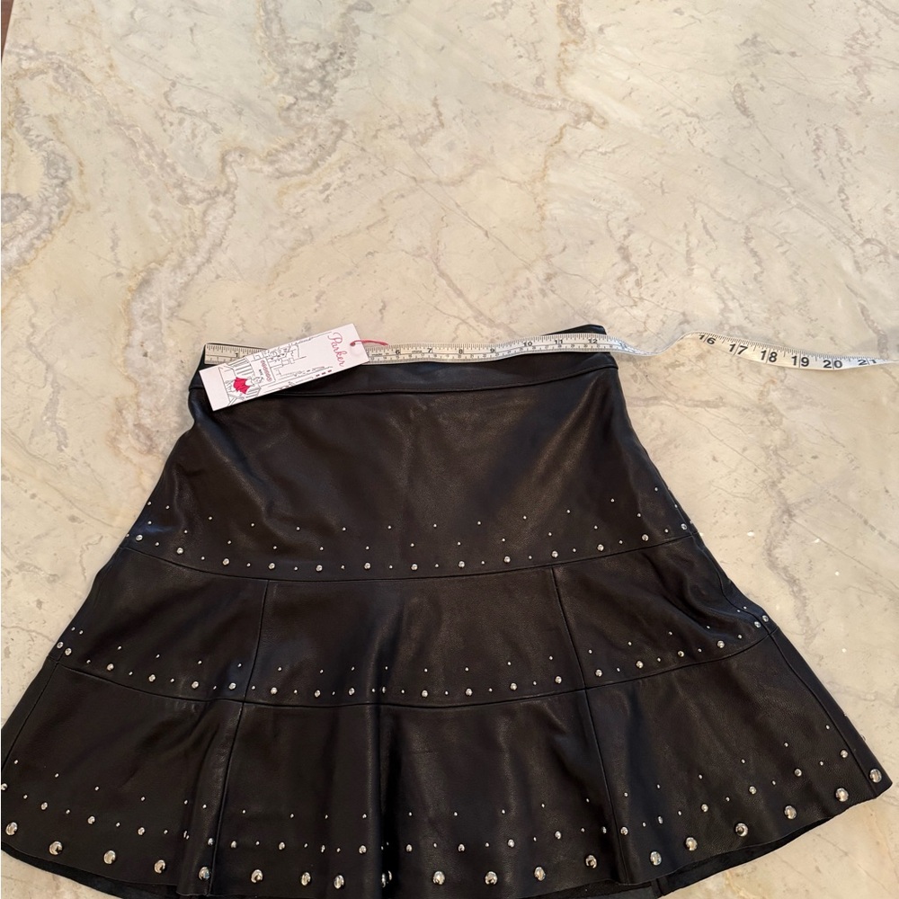 Parker Alex studded leather mini skirt NWT MSRP $398 - Picture 4 of 7